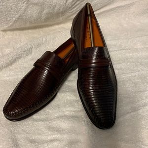 Mens size 11 Mezlan tan (more of a brown) loafer style shoes